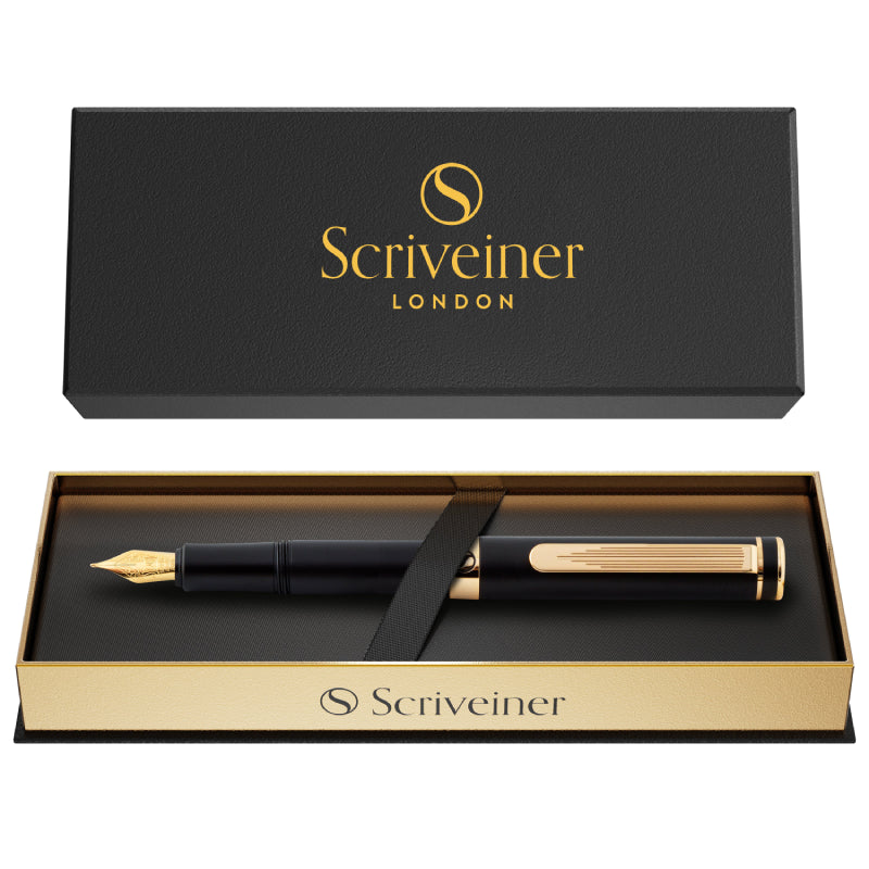 Stylo plume Scriveiner Pocket Pen noir or - Pointe moyenne