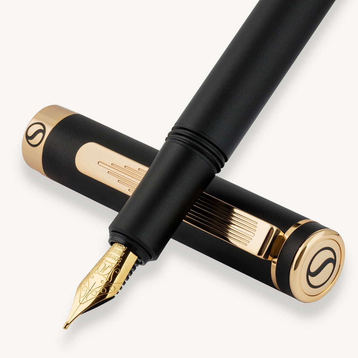 Stylo plume Scriveiner Pocket Pen noir or - Pointe moyenne