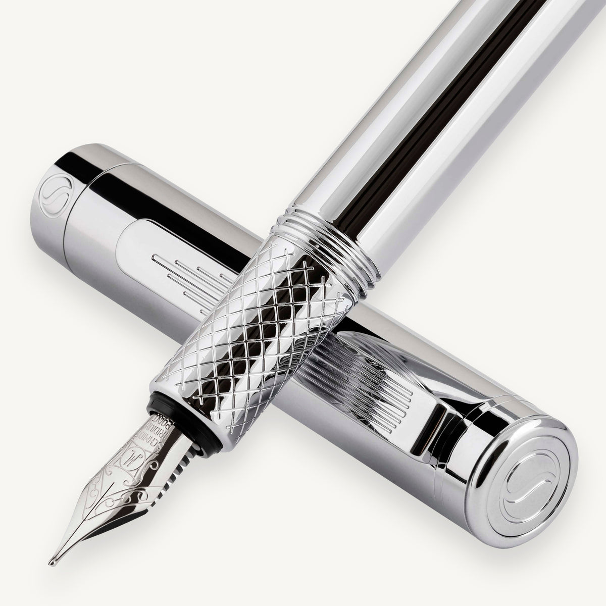 Stylo plume Scriveiner Pocket Pen argent chrome - Pointe moyenne