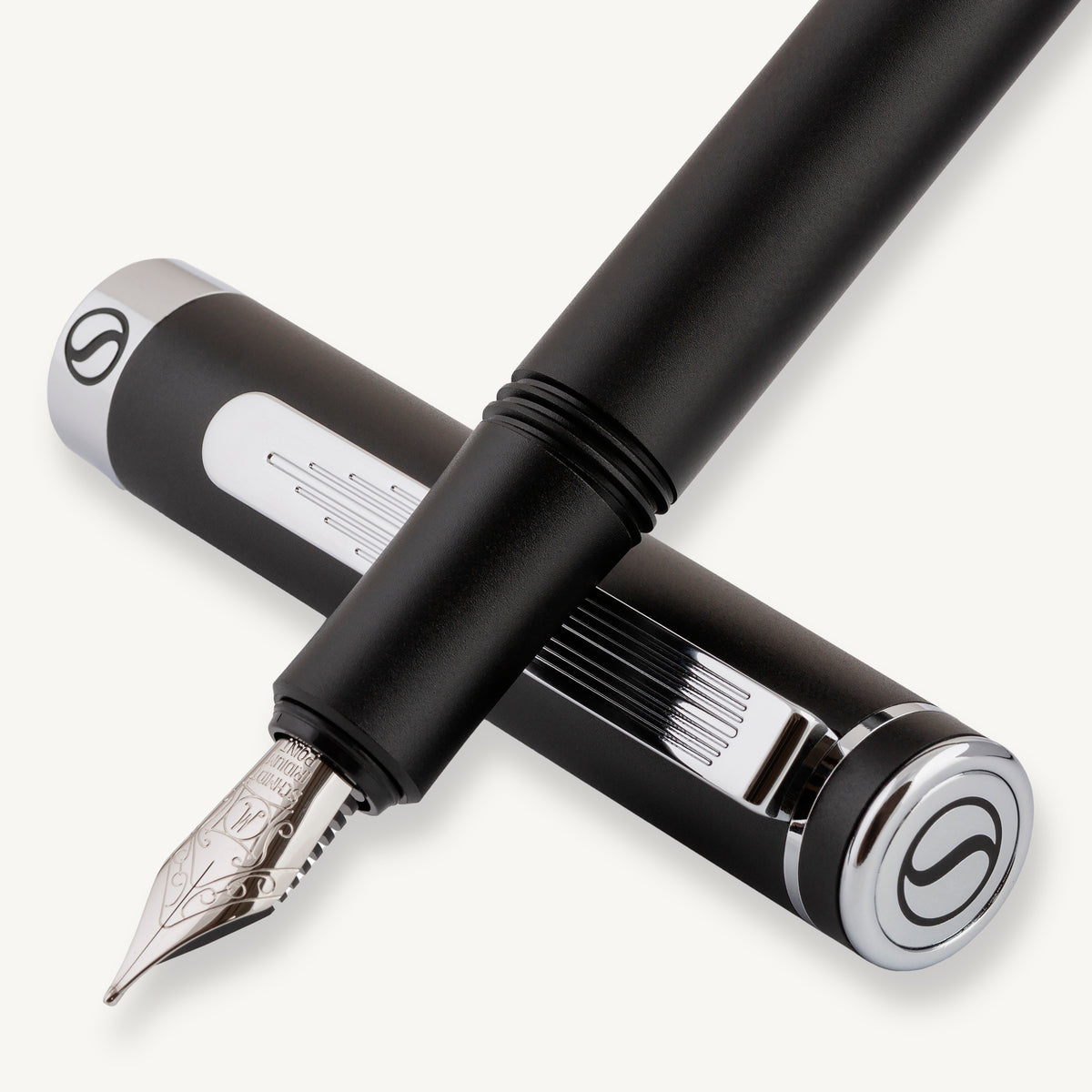 Stylo plume Scriveiner Pocket Pen noir mat - Pointe moyenne