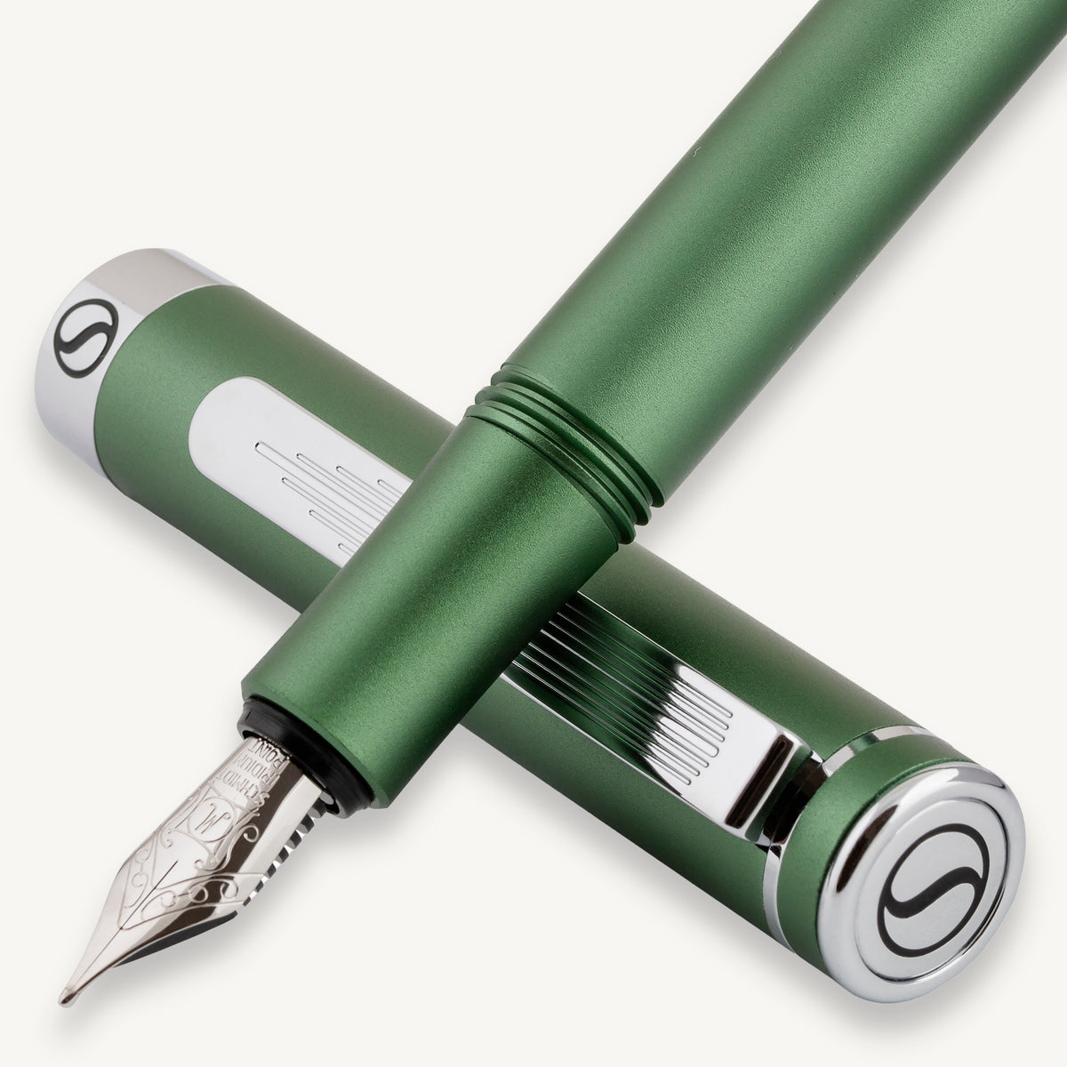 Stylo plume Scriveiner Pocket Pen vert mat - Pointe moyenne