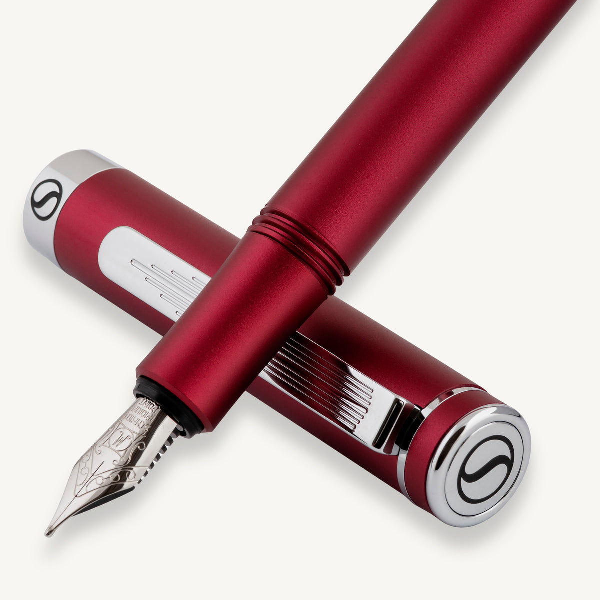 Stylo plume Scriveiner Pocket Pen rouge mat - Pointe moyenne
