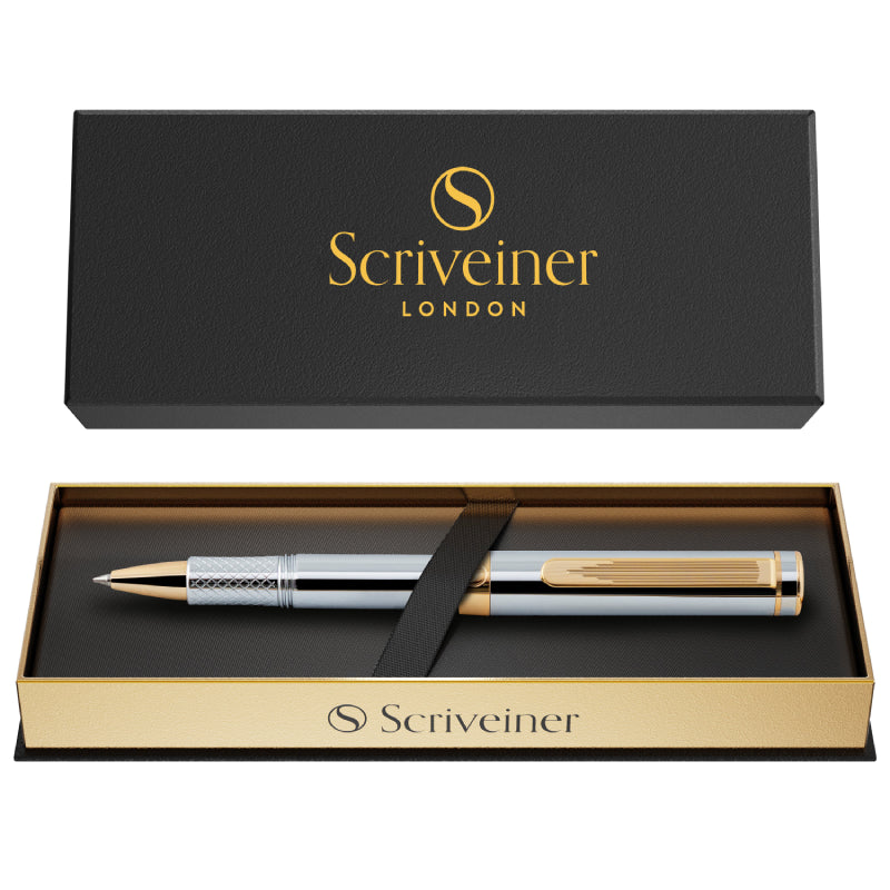 Bolígrafo rollerball Scriveiner Pocket Pen plata dorada