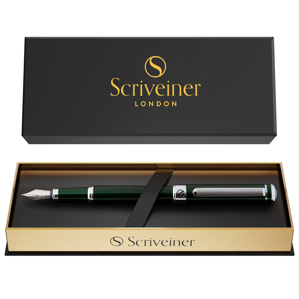 Stylo plume Scriveiner Classic noir vert - Pointe fine