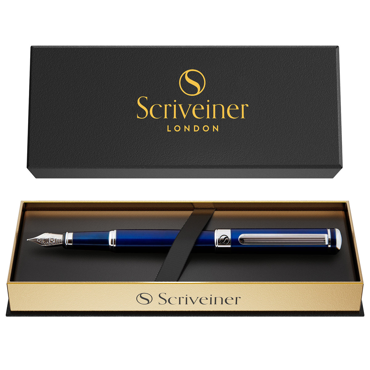 Scriveiner Klassieke Middernachtblauwe Vulpen - Fijne Punt
