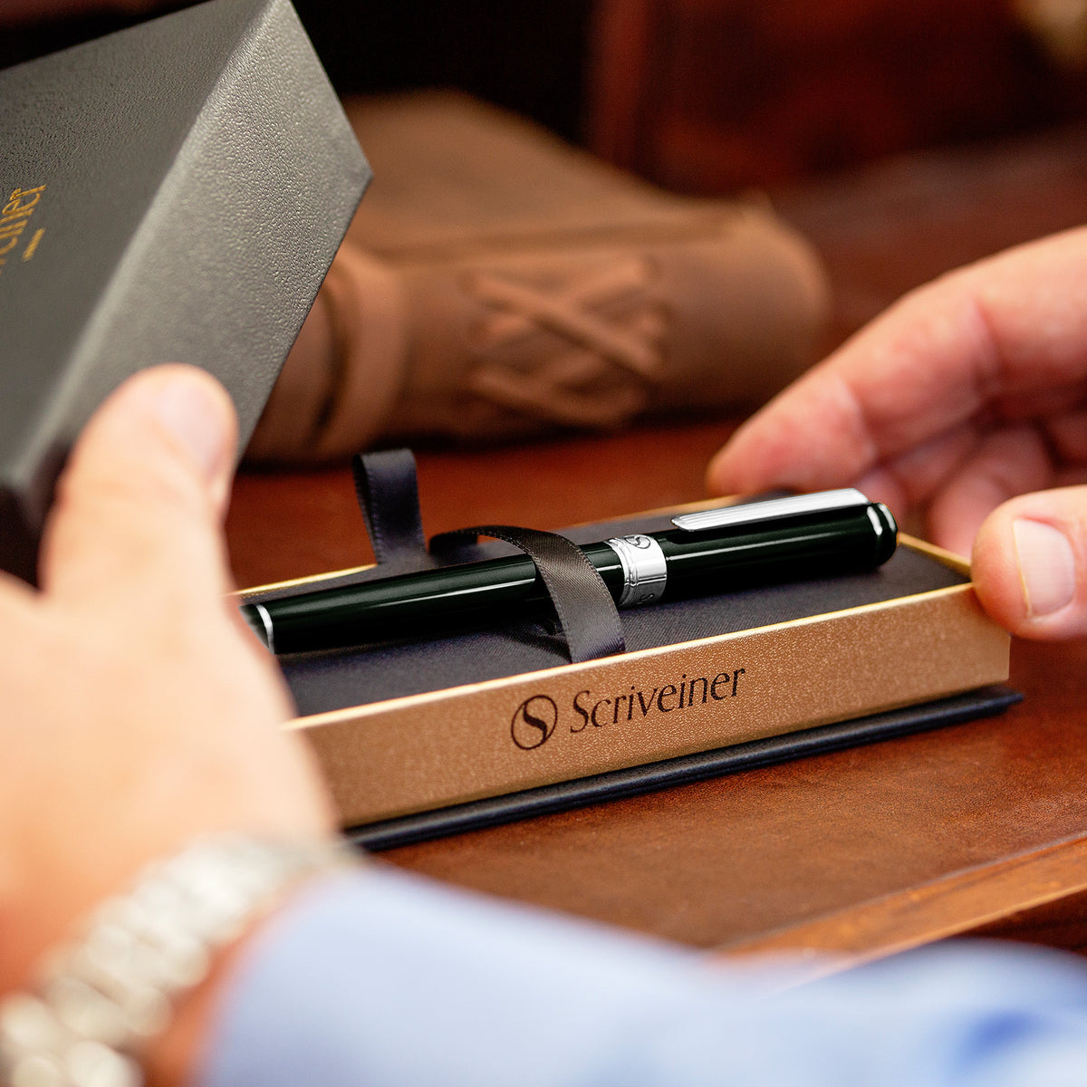 Stylo plume Scriveiner Classic noir vert - Pointe fine