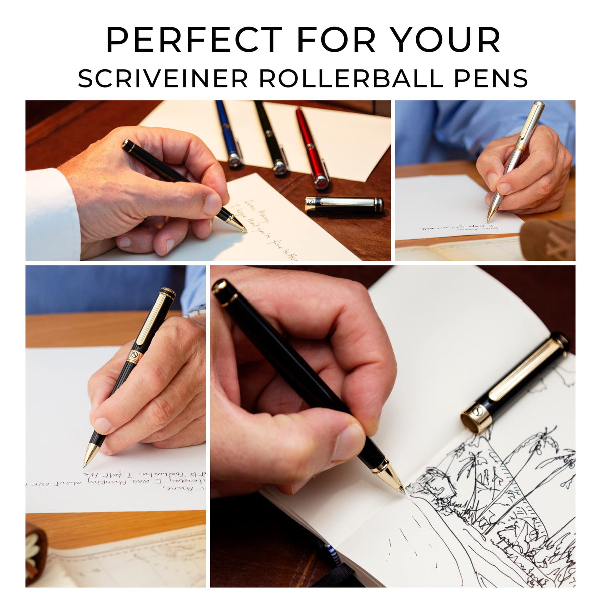Scriveiner Blue Rollerball Refill - Broad Nib