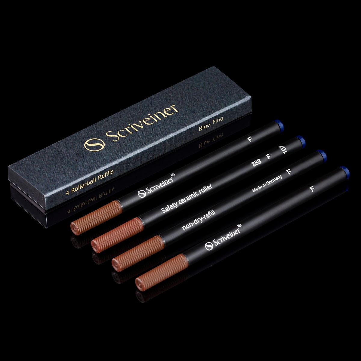 Recharge rollerball bleue Scriveiner - Pointe fine