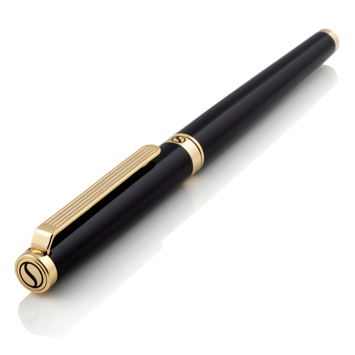 Scriveiner Premium Daily Black Gold Fountain Pen (Fine Nib)