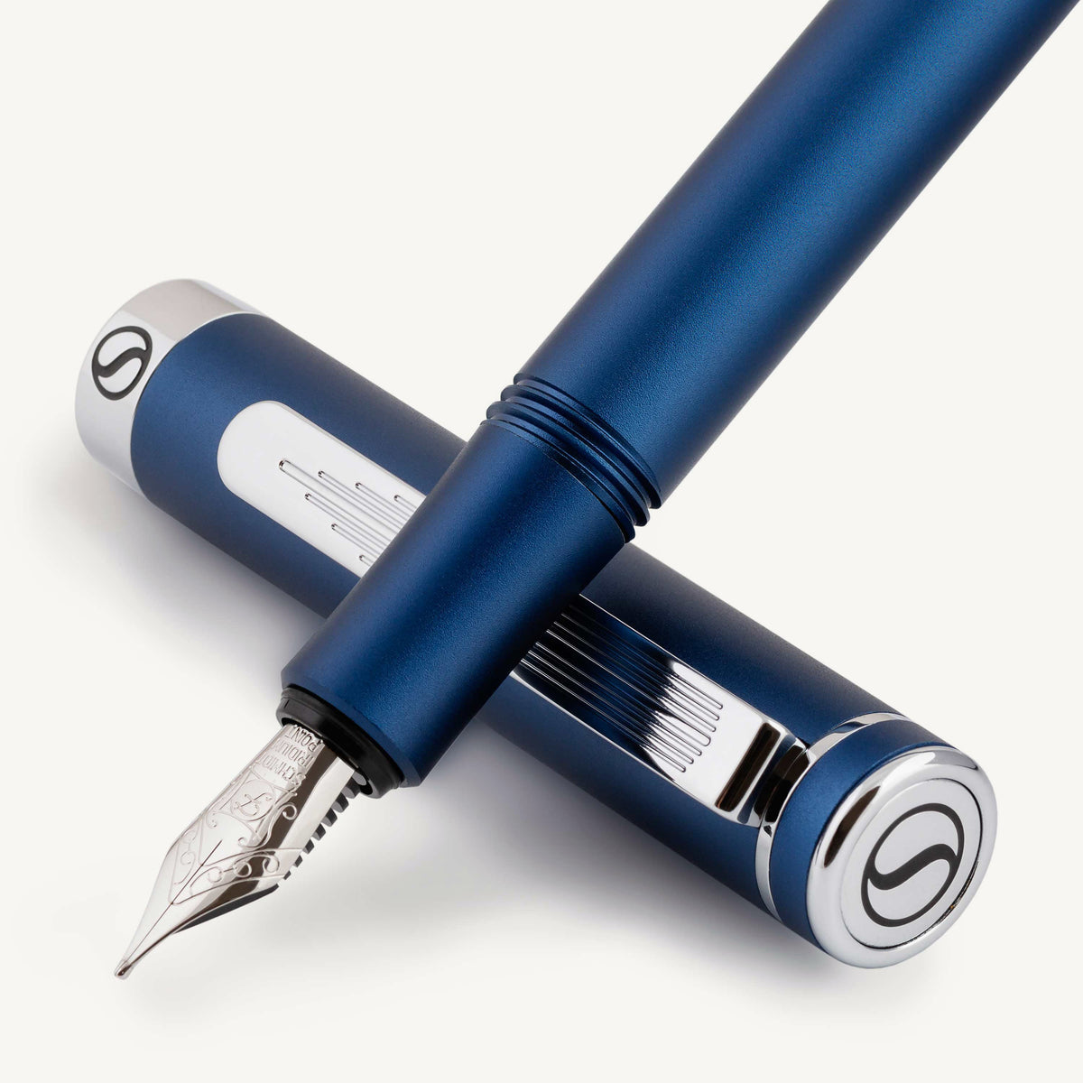 Scriveiner Pocket Pen Matt Blue Fountain Pen - Fine Nib