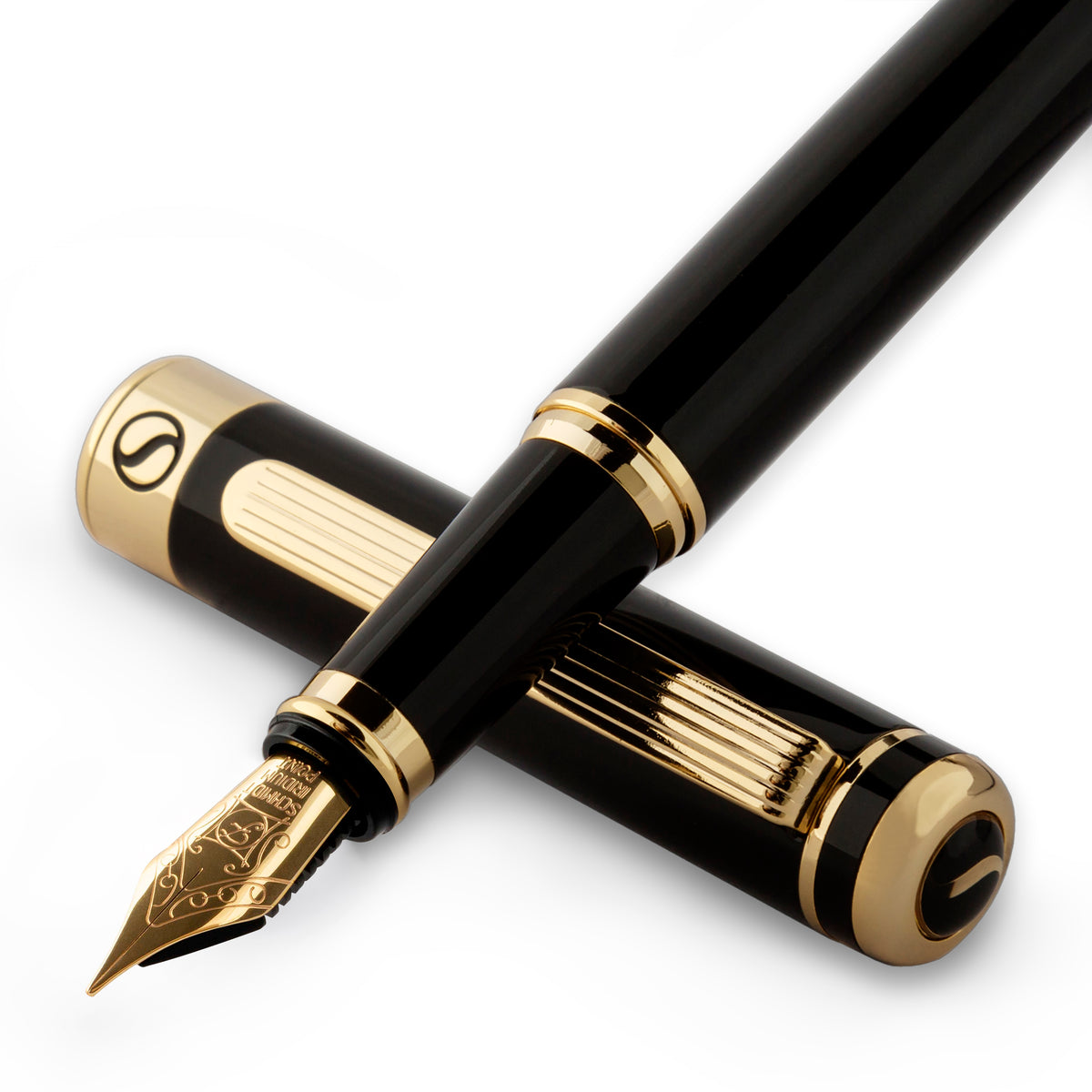 Stylo-plume classique Scriveiner laqué noir - Pointe fine