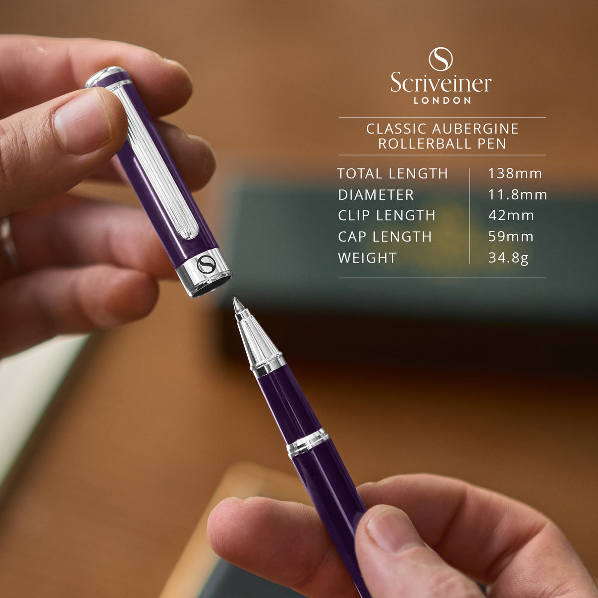 Scriveiner Classic Aubergine Rollerball Pen