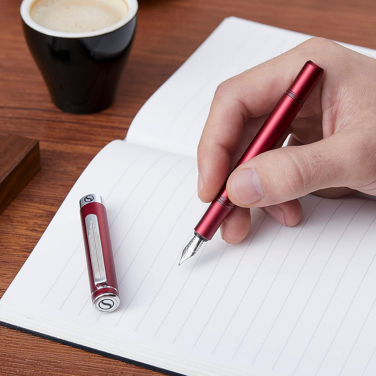 Pluma estilográfica Scriveiner Pocket Pen Rojo mate - Punta media