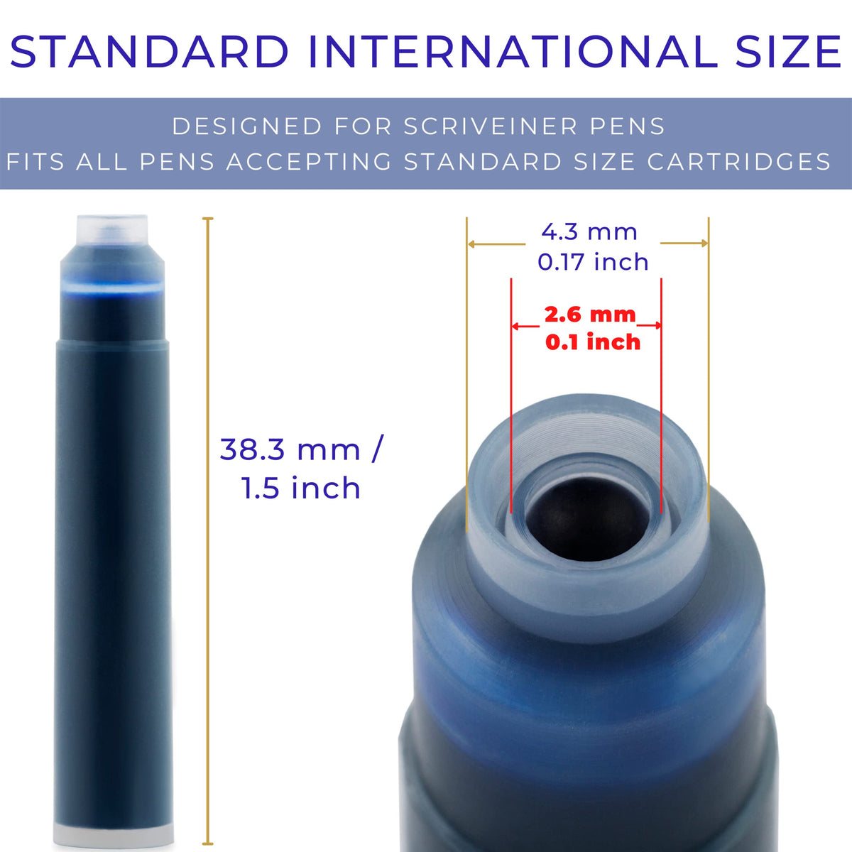 Cartuchos de tinta para pluma estilográfica Scriveiner azul