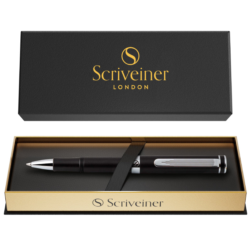 Bolígrafo rollerball Scriveiner Pocket Pen cromo negro