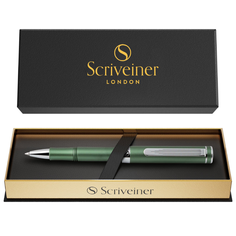 Scriveiner Pocket Pen Mattgrüner Rollerball-Stift