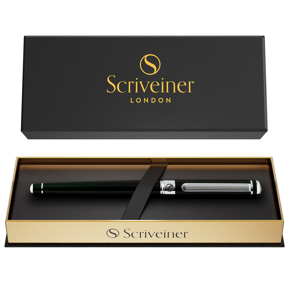 Scriveiner Classic Black Green Rollerball Pen