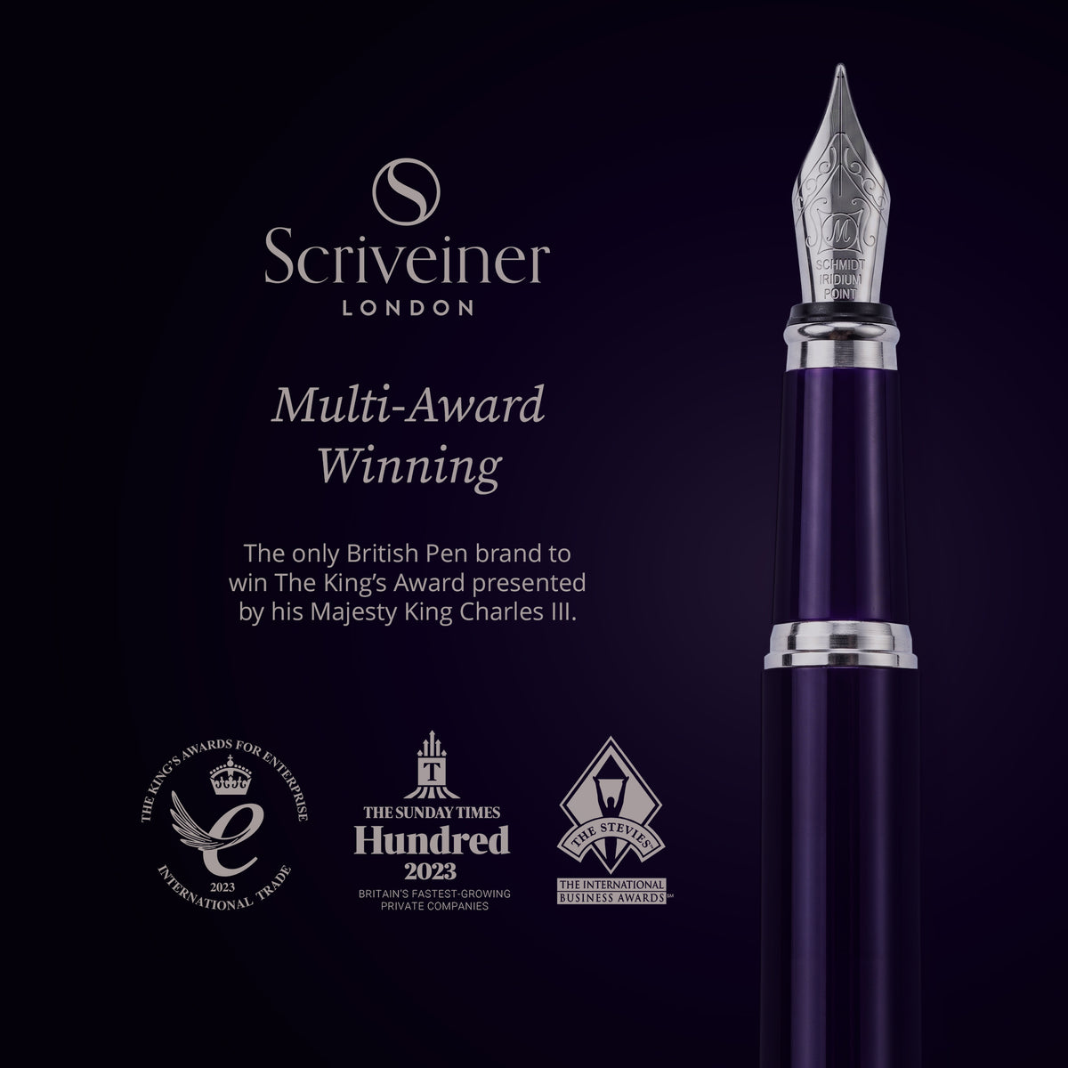 Scriveiner Classic Aubergine Fountain Pen - Medium Nib