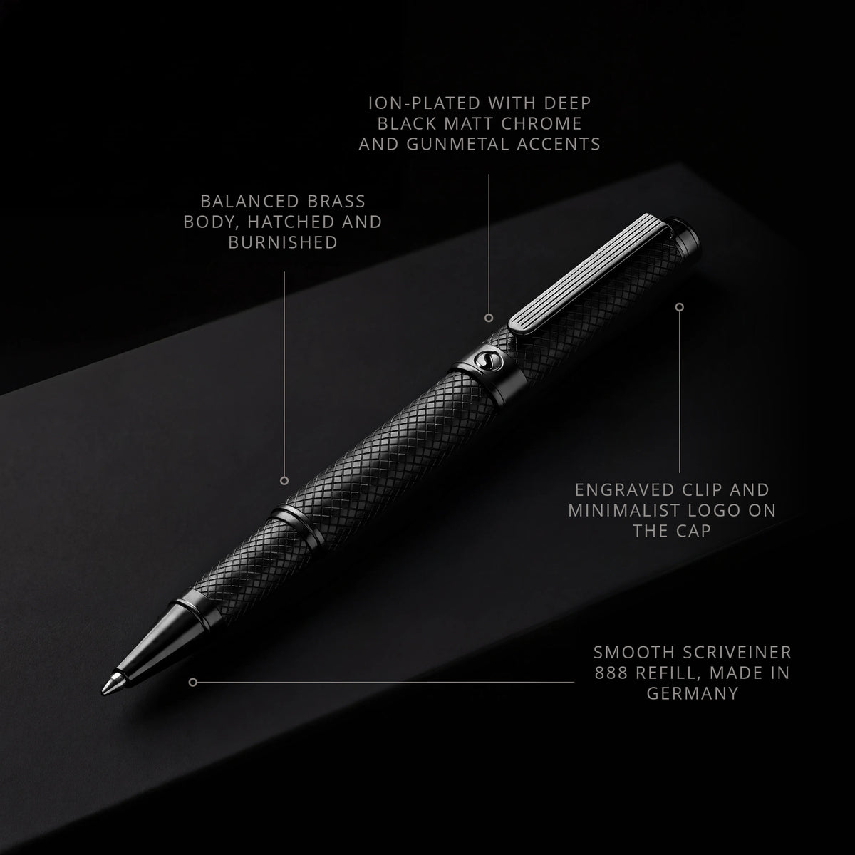 Scriveiner Classic All Black Rollerball Pen