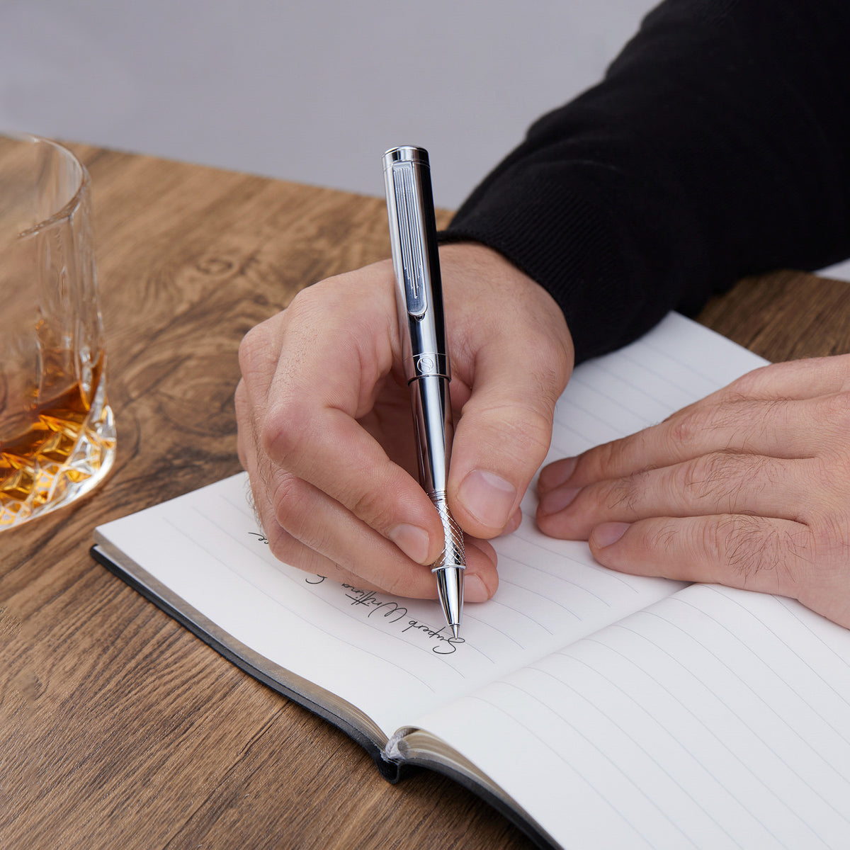 Penna rollerball Scriveiner Pocket Pen Cromo Argento
