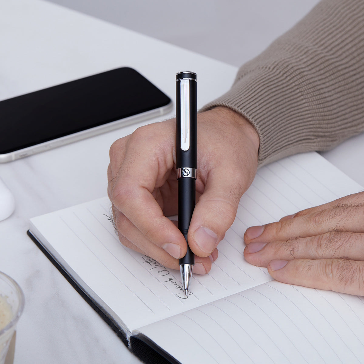 Scriveiner Pocket Pen Black Chrome Rollerball Pen