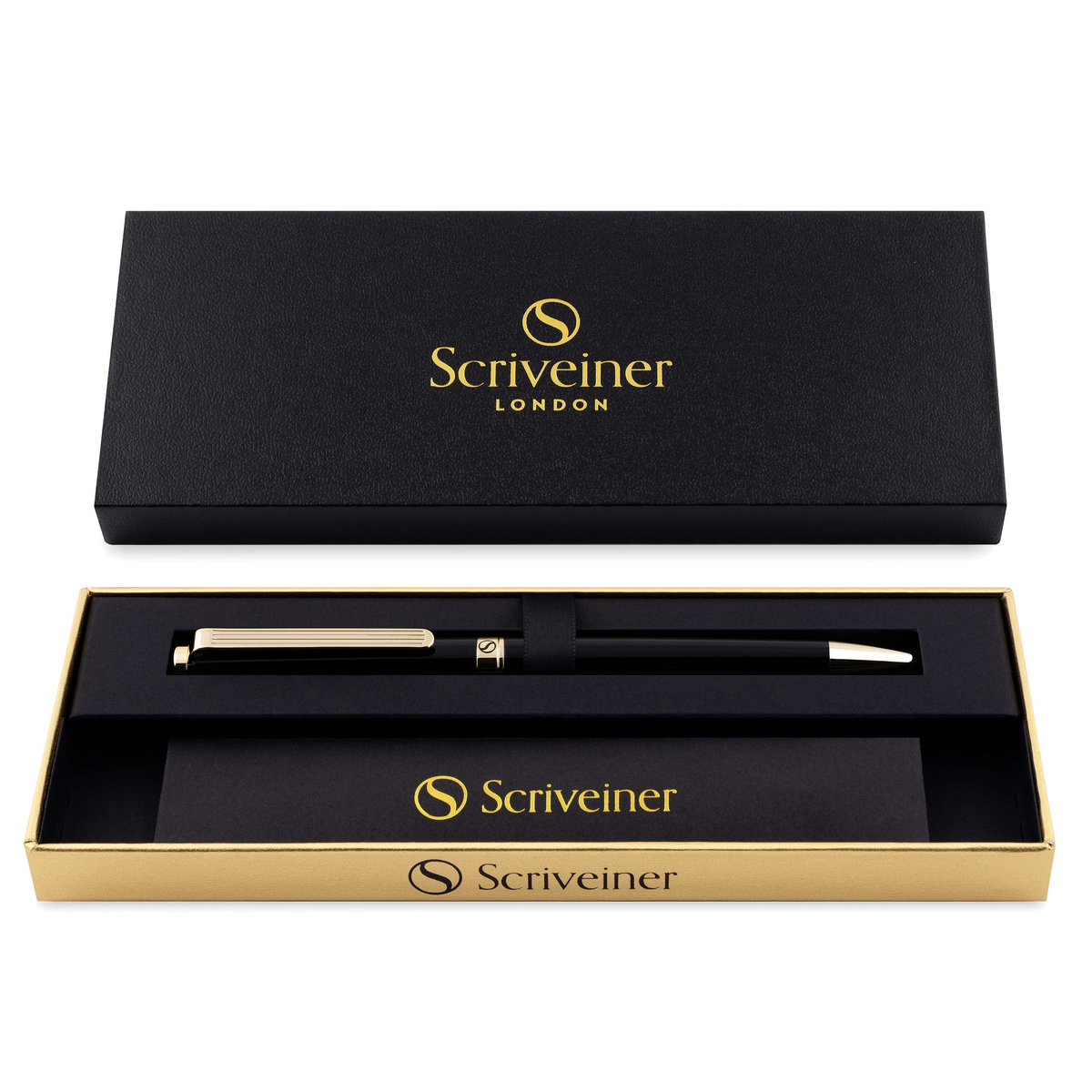 Scriveiner Premium Daily Black Gold Ballpoint Pen