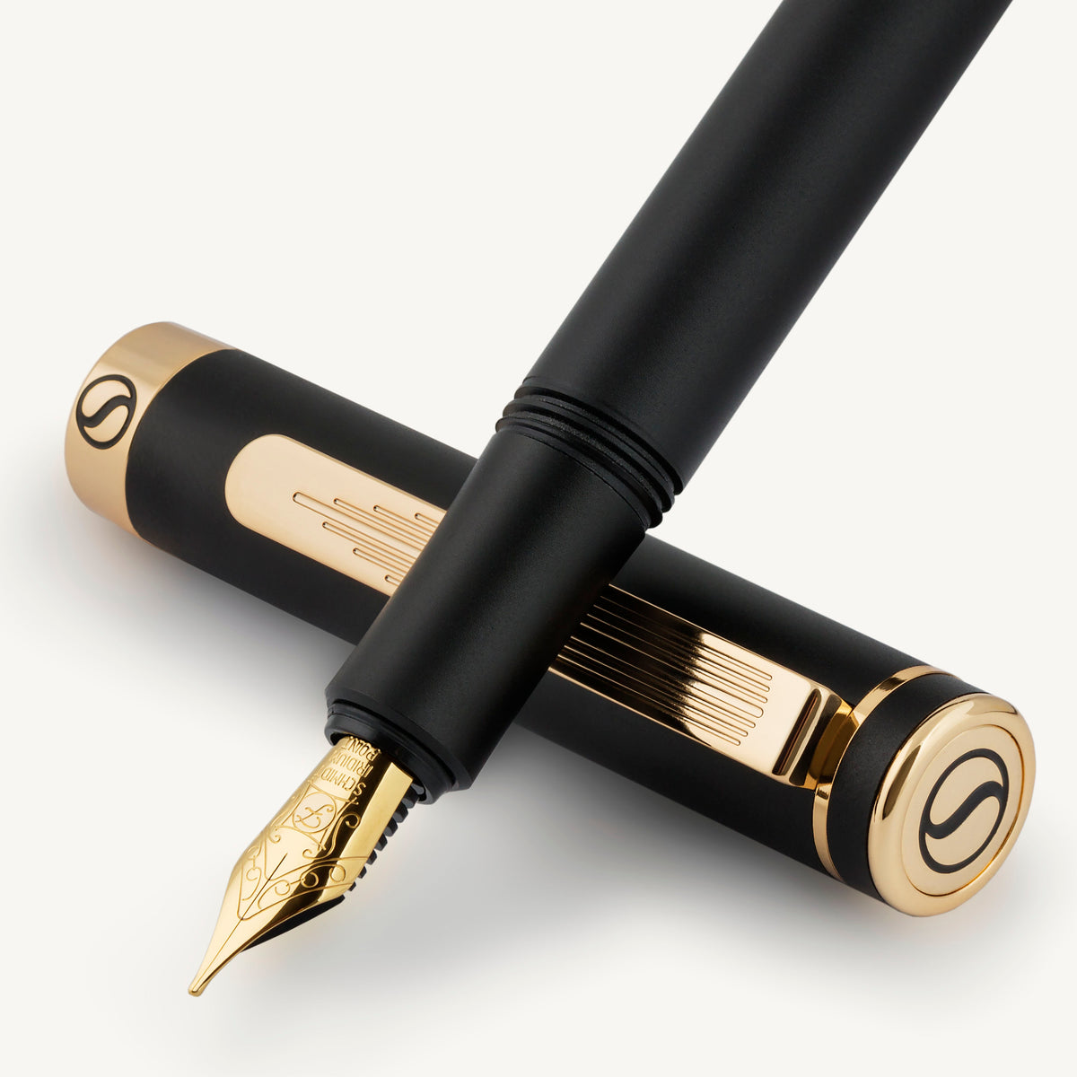Scriveiner Pocket Pen Black Gold Fountain Pen - Fine Nib