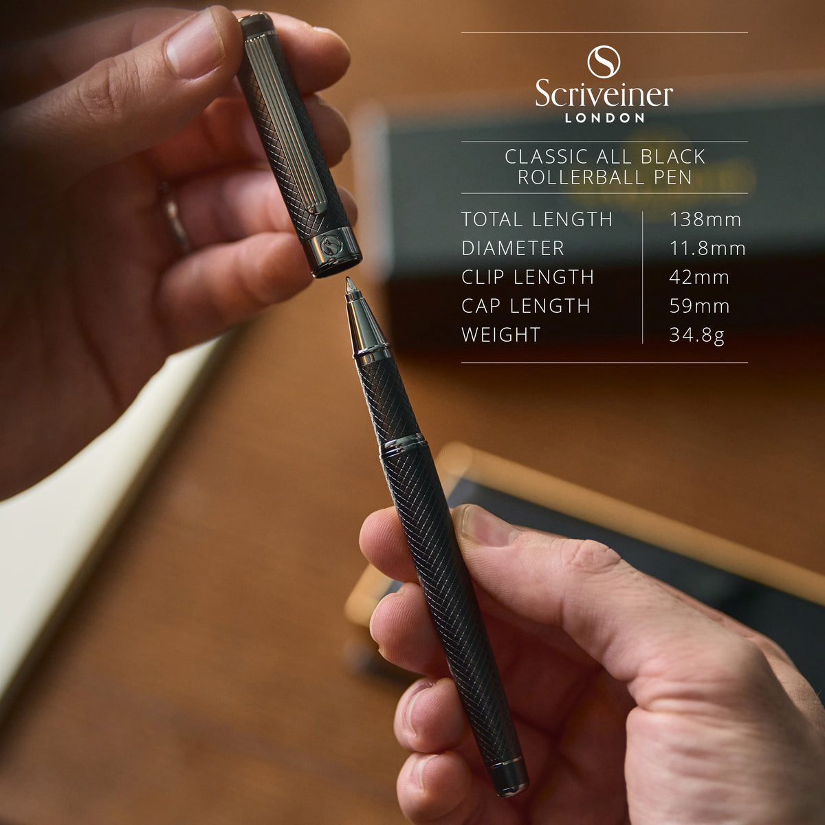Scriveiner Classic All Black Rollerball Pen