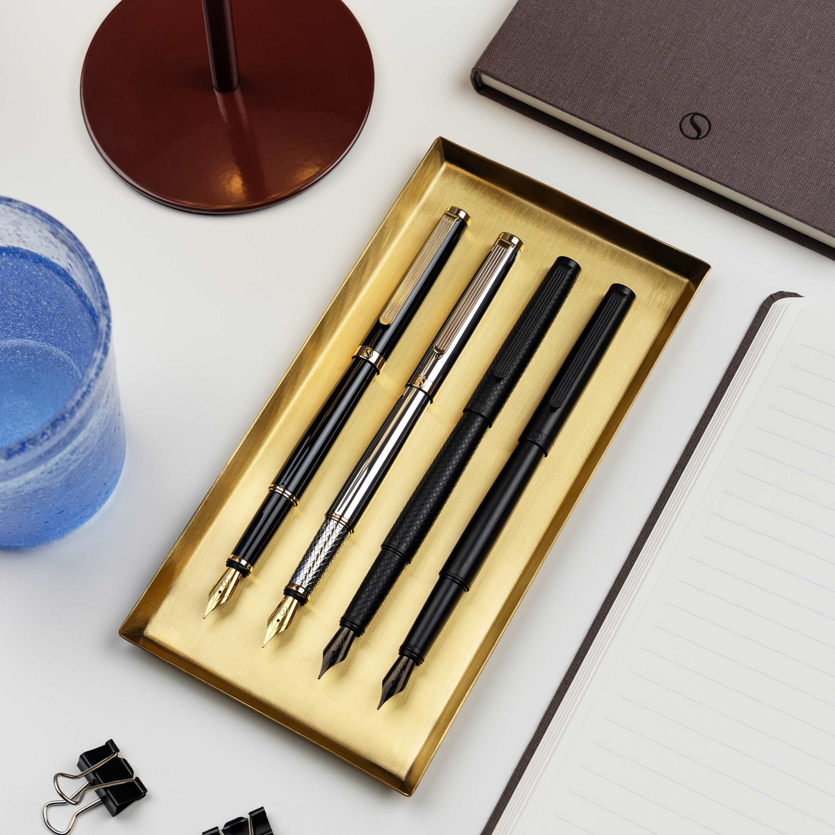 Scriveiner Premium Daily Black Carved Fountain Pen (Fine Nib)