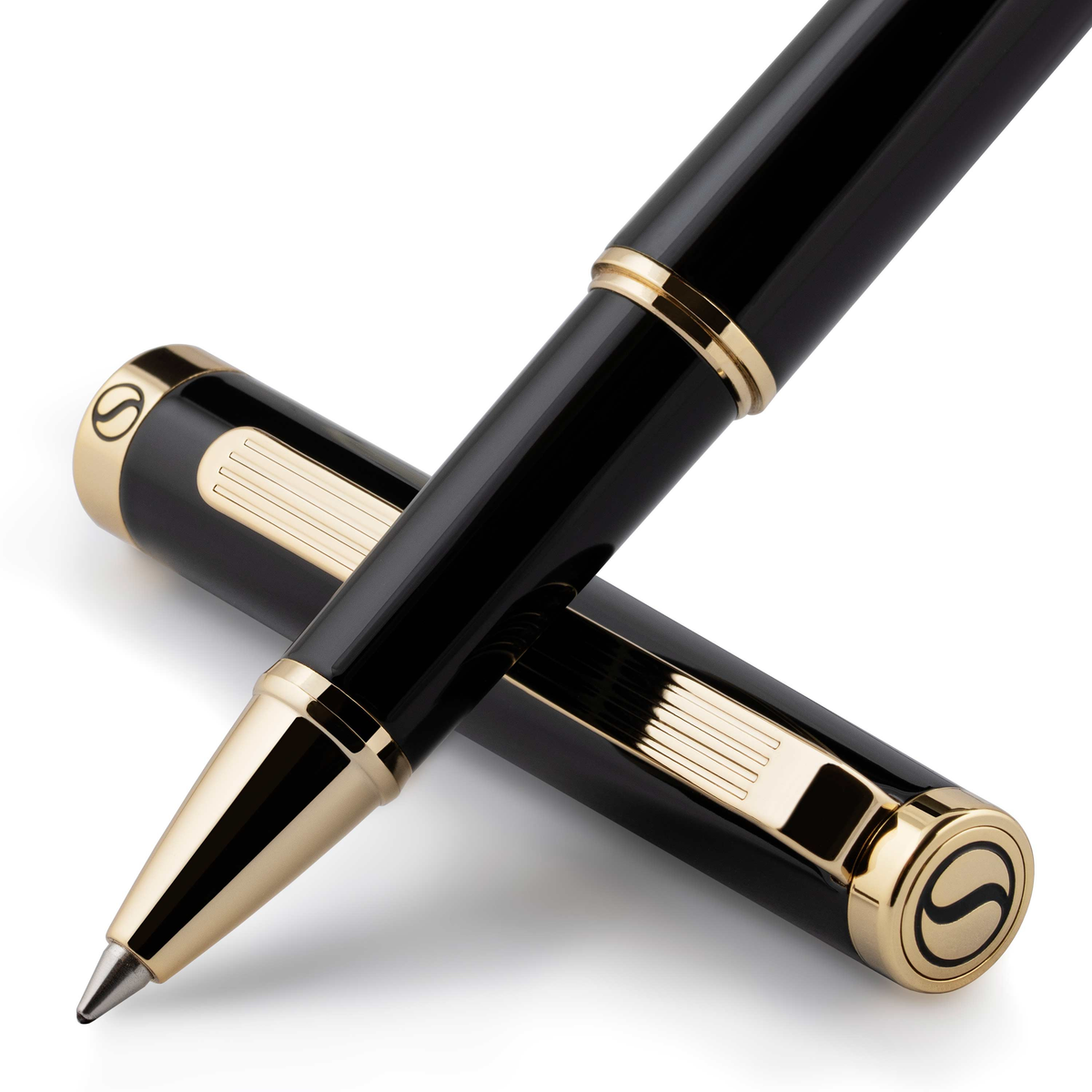 Scriveiner Premium Daily Black Gold Rollerball Pen