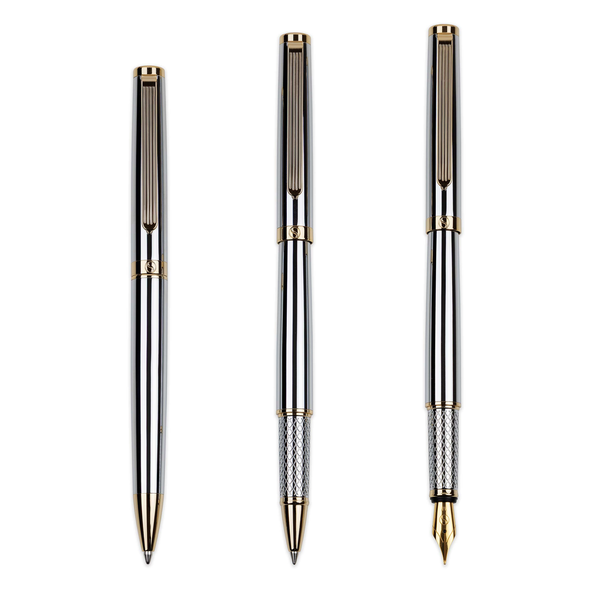 Scriveiner Premium Daily Silver Gold Ballpoint Pen