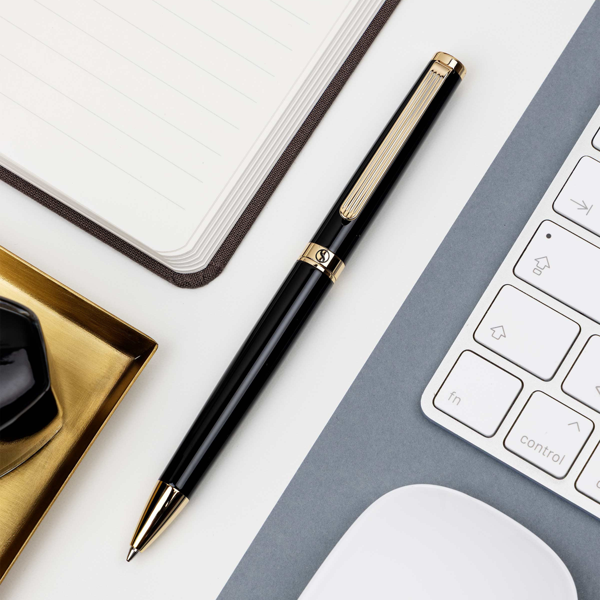 Scriveiner Premium Daily Black Gold Ballpoint Pen